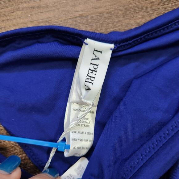 LA PERLA Bikini Bottom 6 Blue Beach Vacation Resortwear Designer Swimwear - Picture 4 of 7